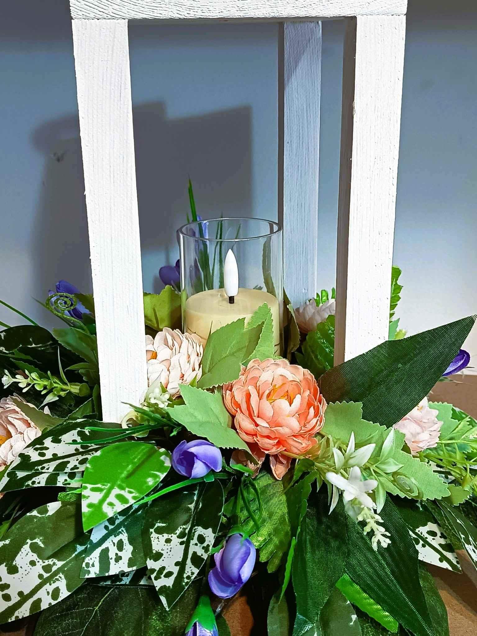 Biała latarnia ze światełkiem #LAT011 7