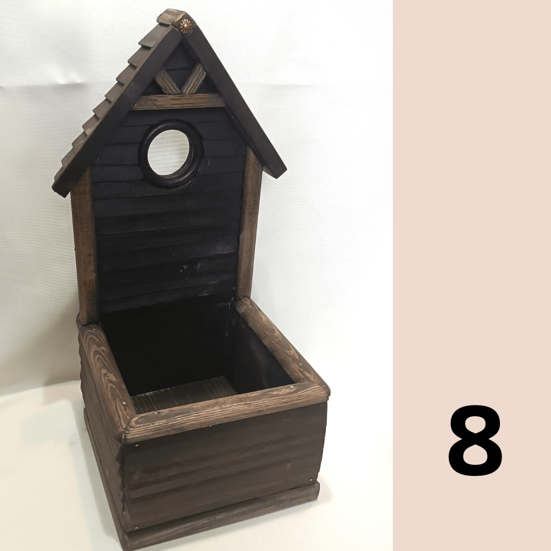 Skrzyneczka na kwiatek. Mix wzorów / Wooden flower box. Assorted designs #RZD005 - 13 6