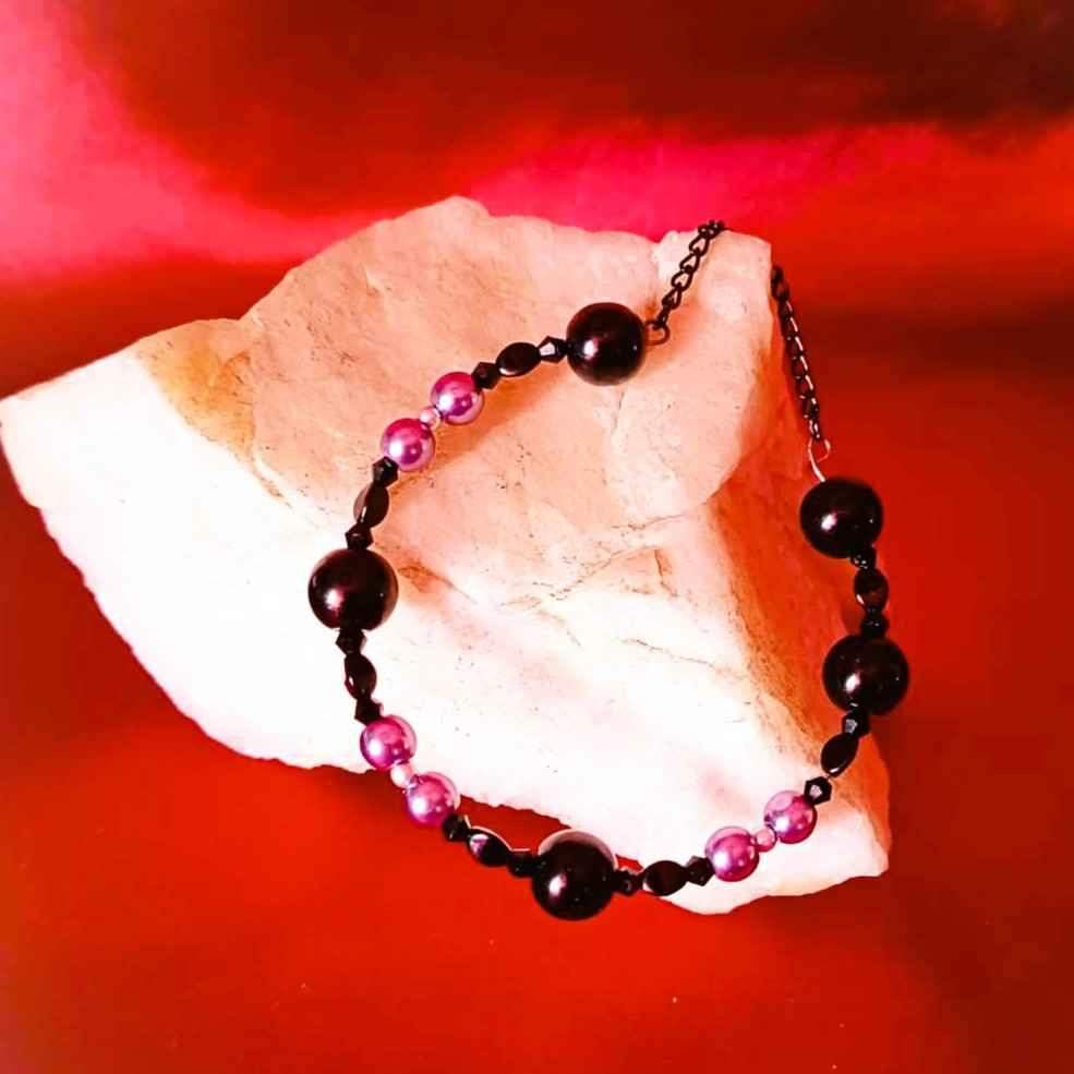 Bransoletka czerń z grafitem BR#013 4