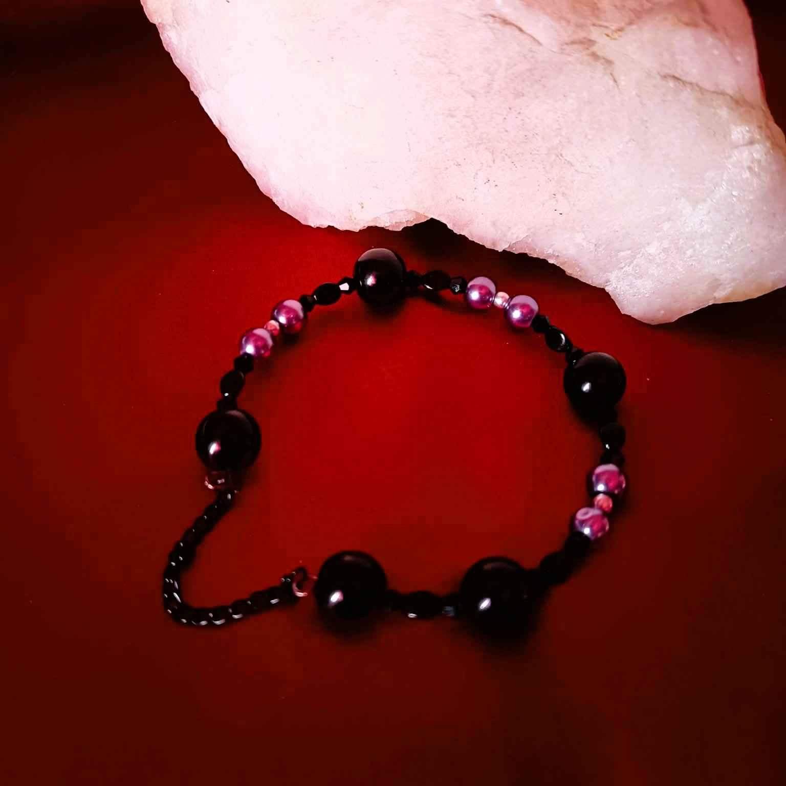 Bransoletka czerń z grafitem BR#013 0