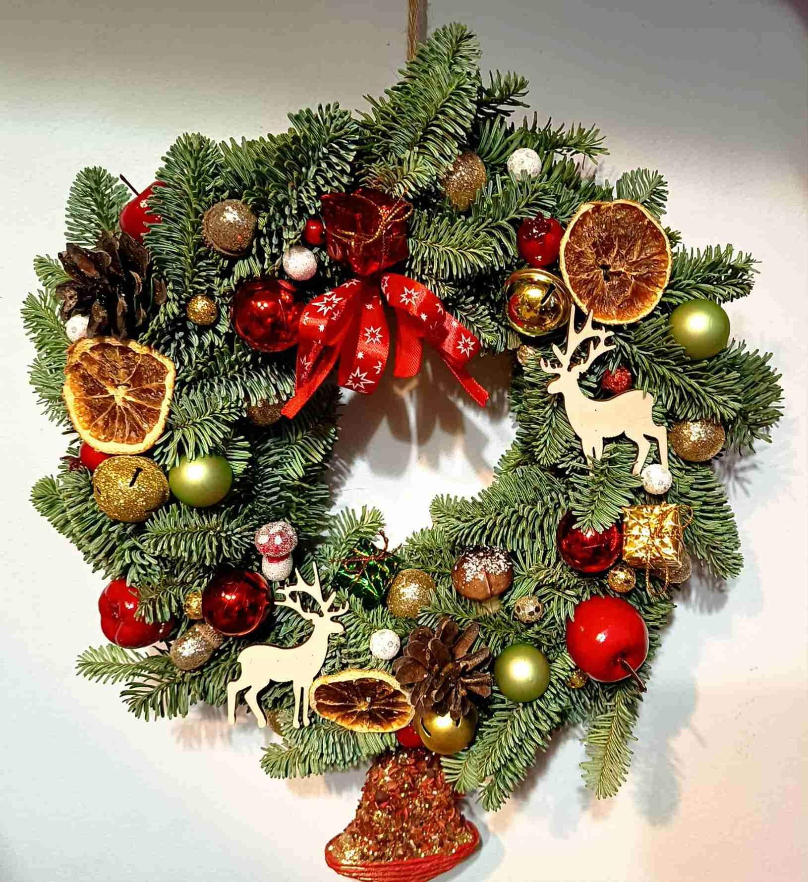 Świąteczny wianek z żywej jodły nobilis 0