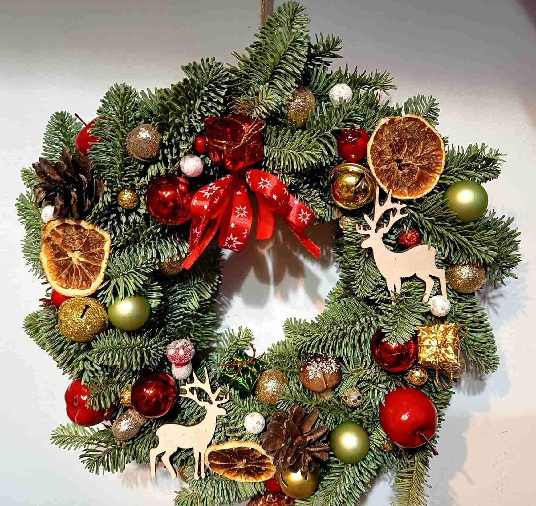 Świąteczny wianek z żywej jodły nobilis 3