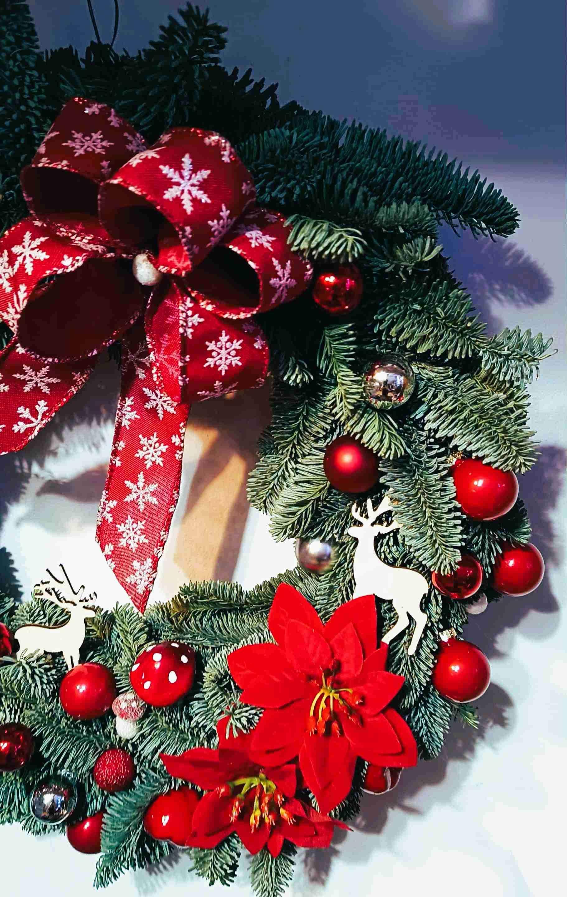 Wianek Świąteczny z żywej jodły nobilis 1