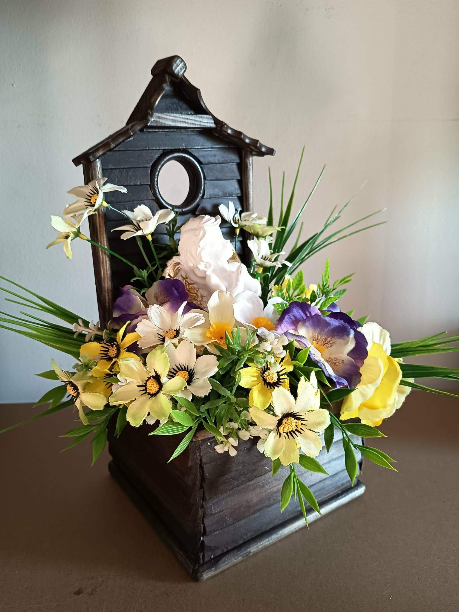 Wiosenna dekoracja z aniołkiem #KNG008 3