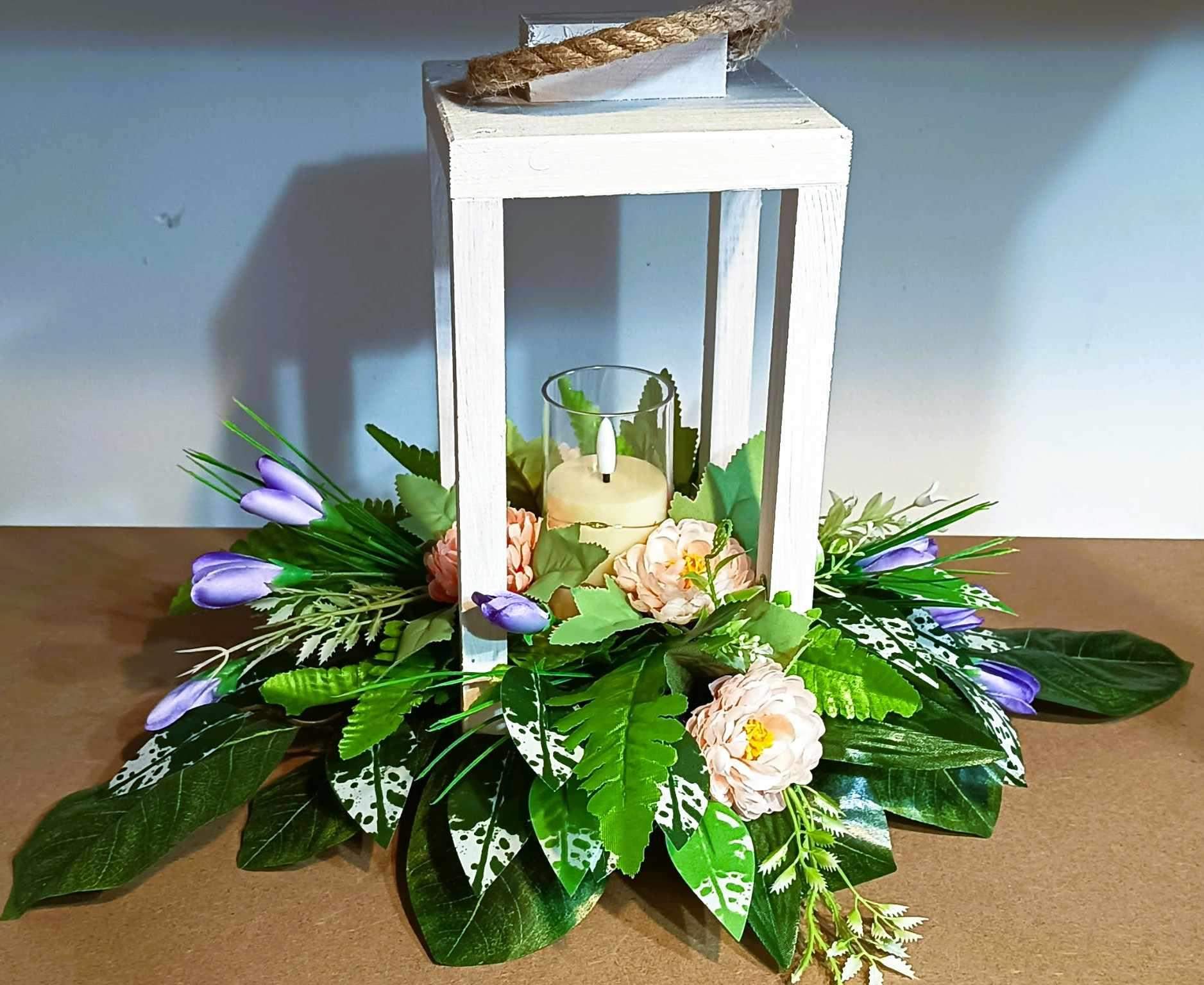 Biała latarnia ze światełkiem #LAT011 8