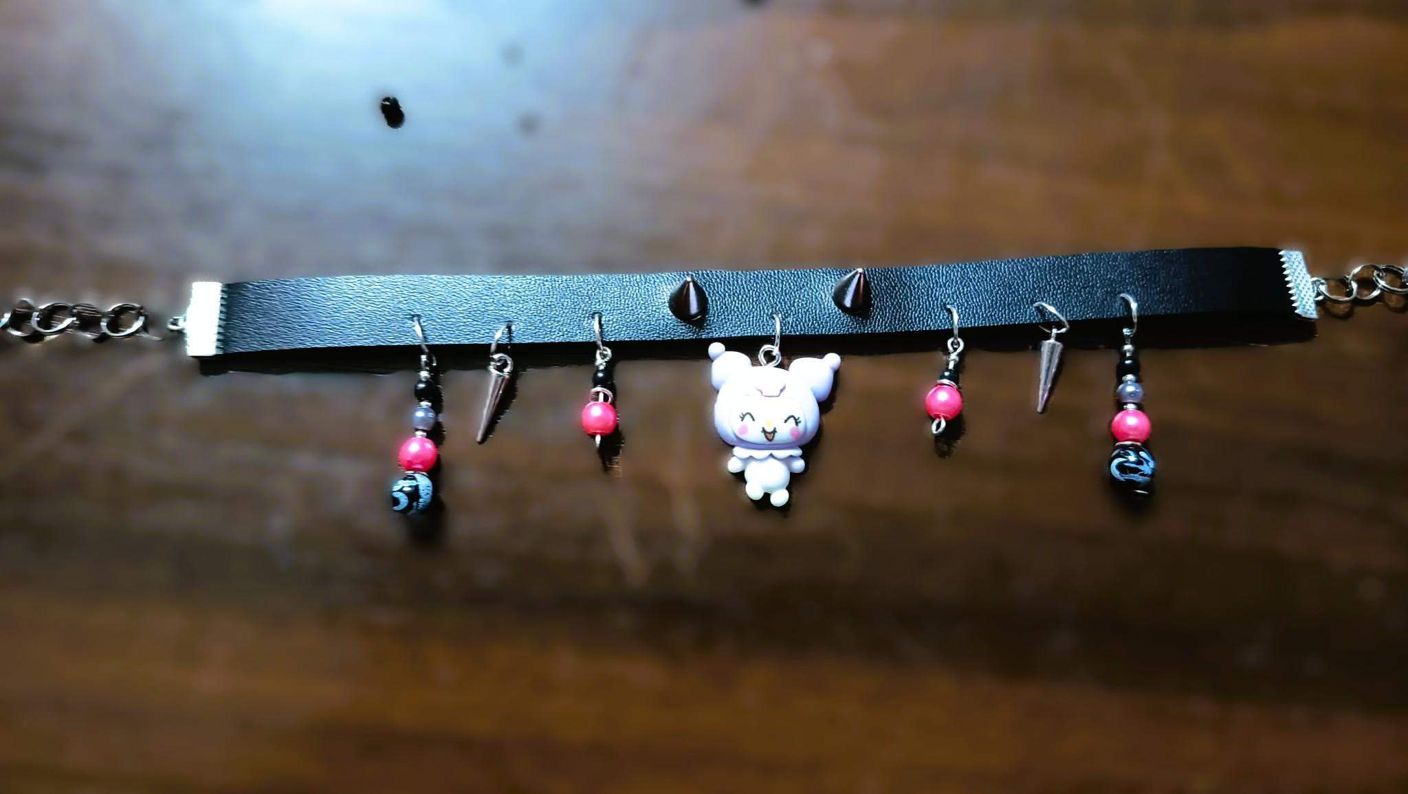 Gotycki choker z zawieszkami mix #0024 5