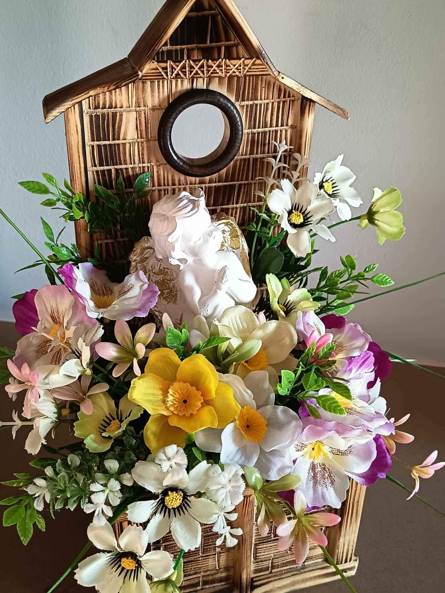 Wiosenna dekoracja z aniołkiem #KNG009 2