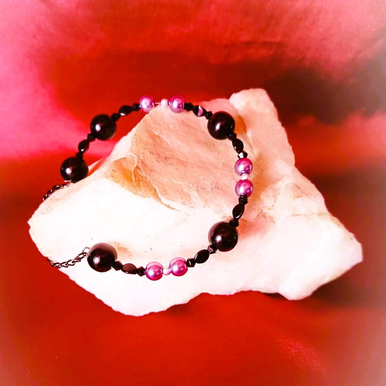 Bransoletka czerń z grafitem BR#013 2