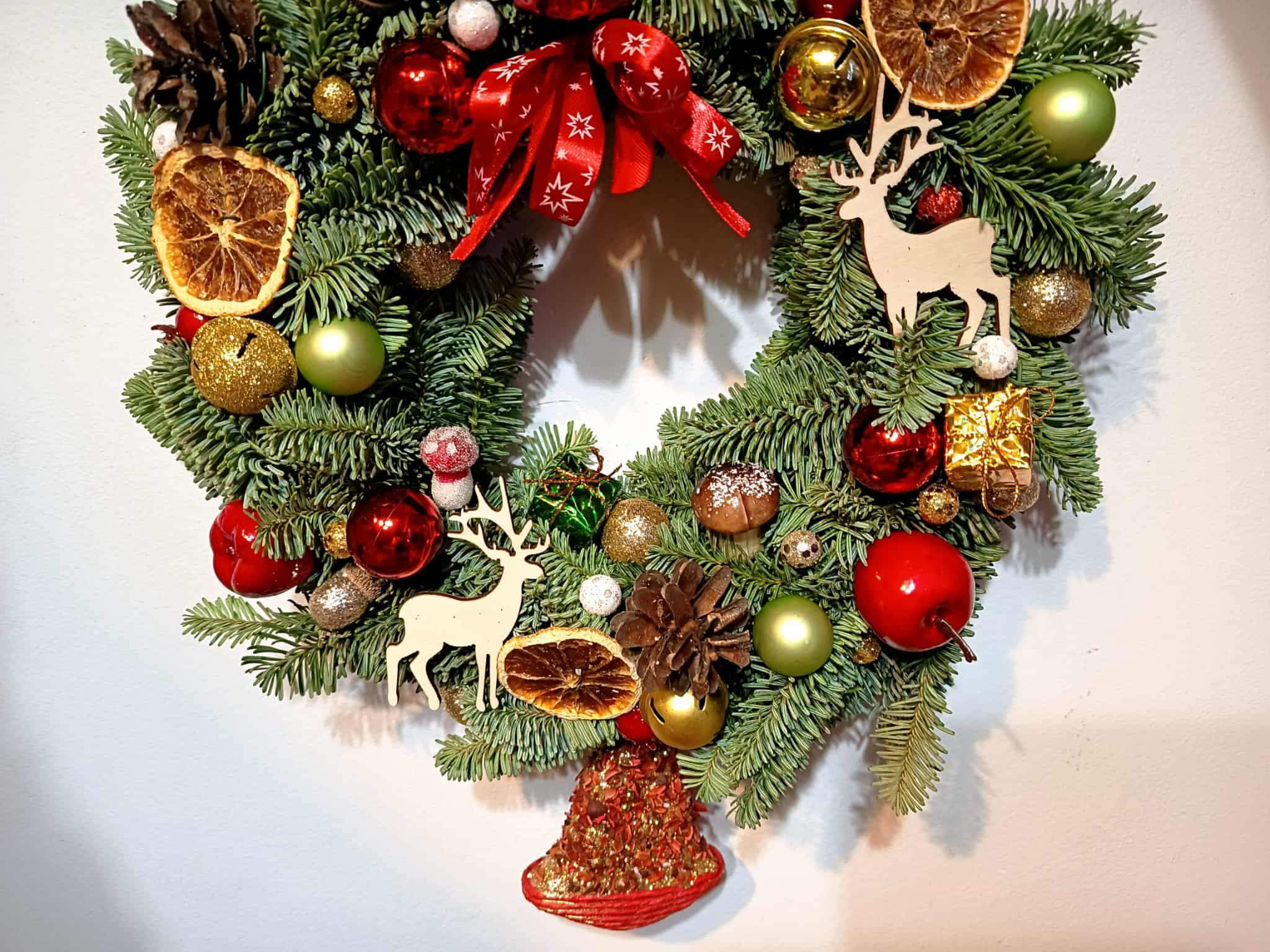 Świąteczny wianek z żywej jodły nobilis 1