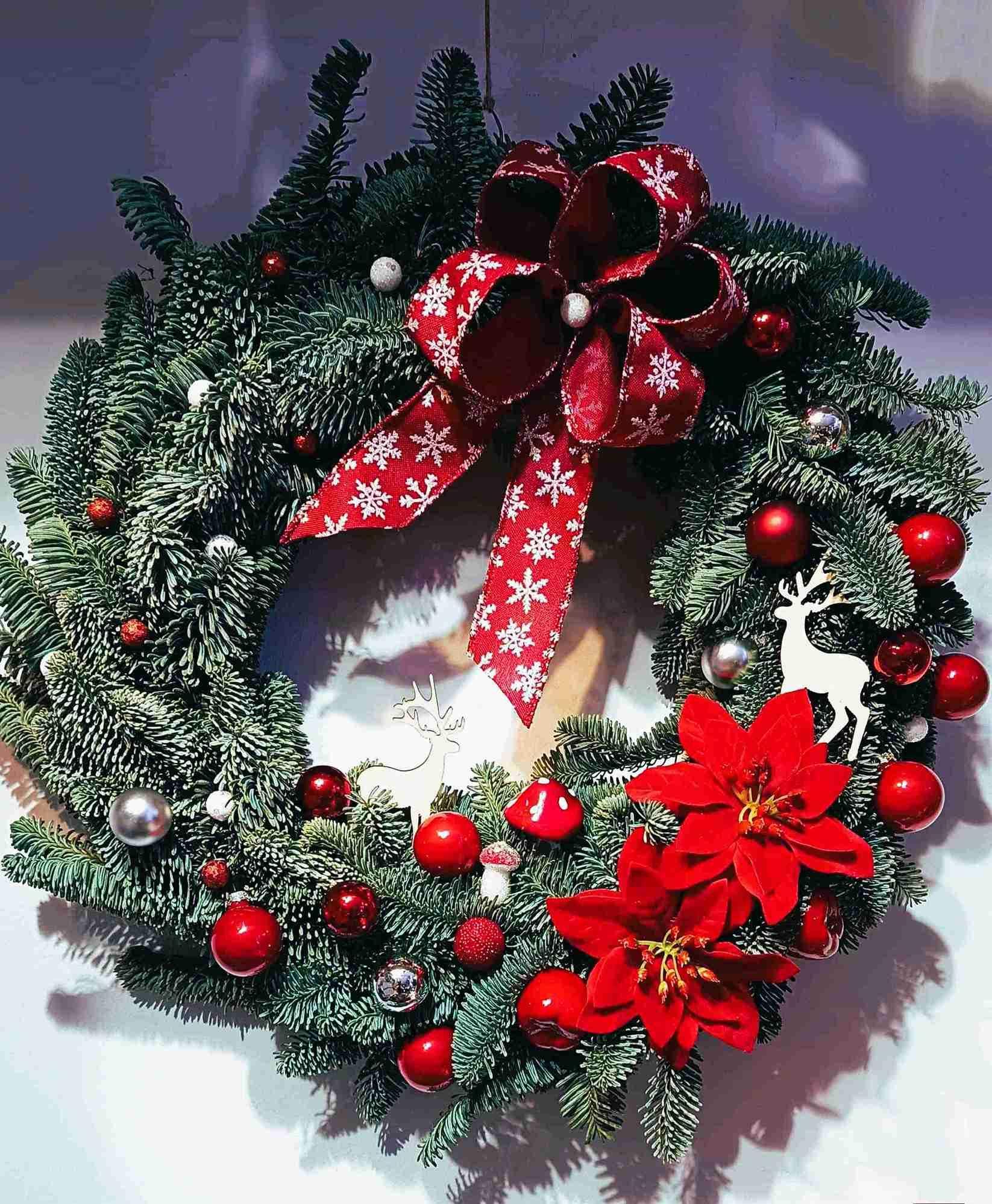 Wianek Świąteczny z żywej jodły nobilis 2