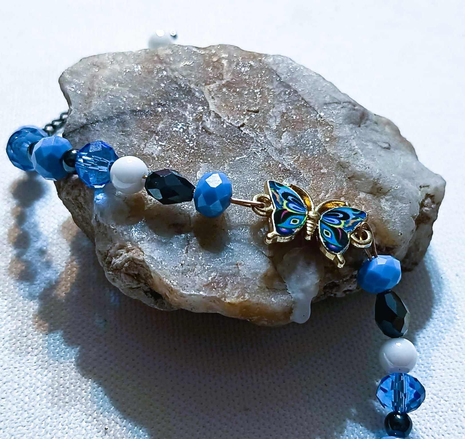 Bransoletka Niebieski Motyl / Blue Butterfly Bracelet BRH#036 0