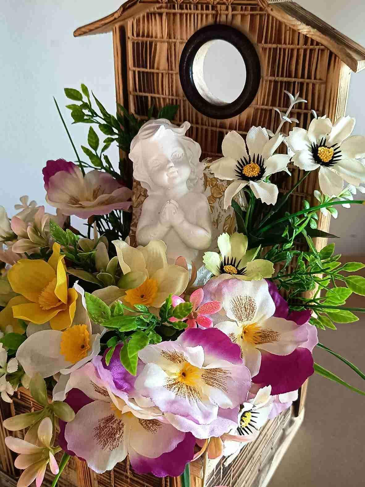 Wiosenna dekoracja z aniołkiem #KNG009 5