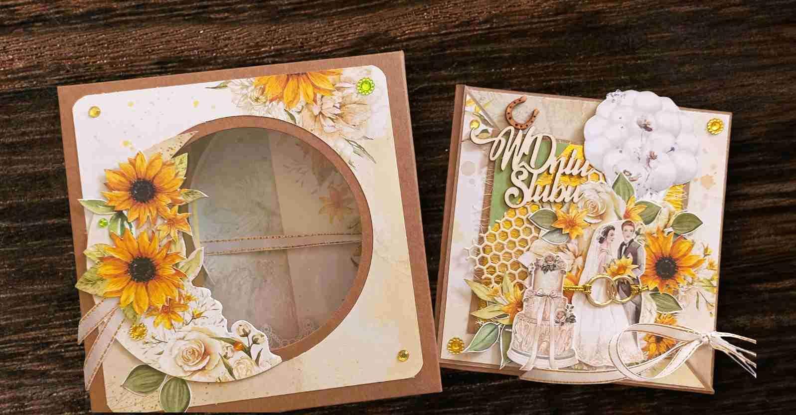 "W Dniu Ślubu" - kartka w kartoniku z okienkiem 1