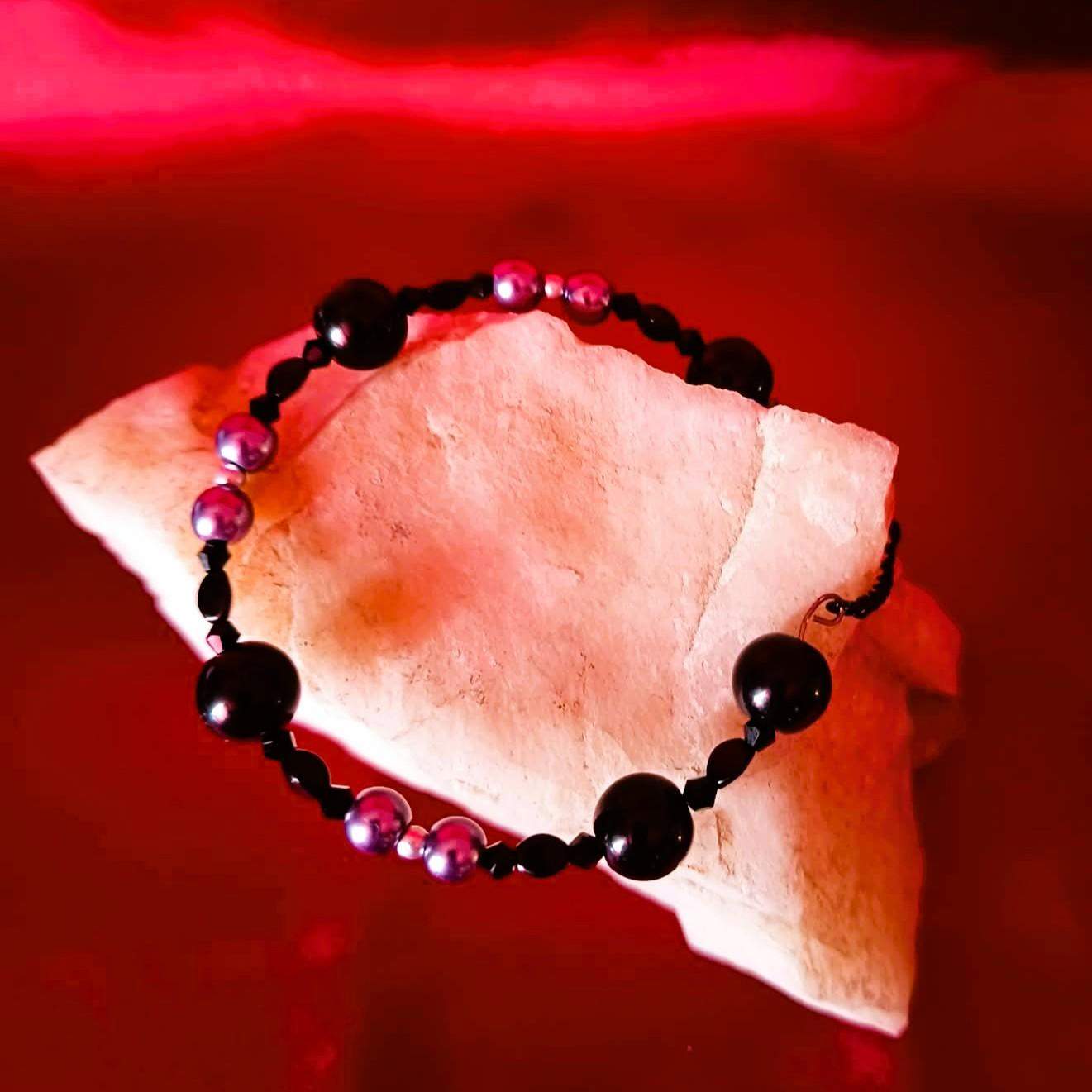 Bransoletka czerń z grafitem BR#013 3