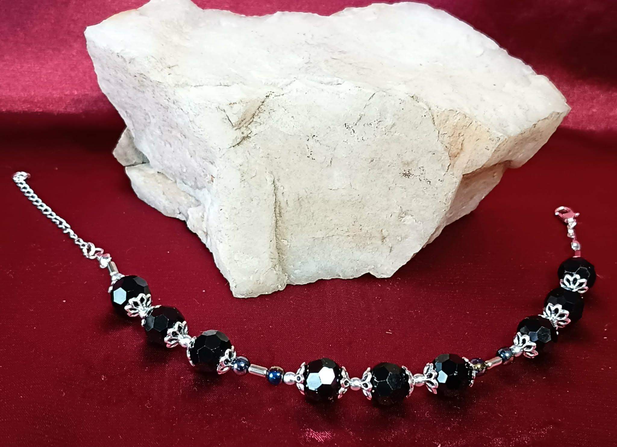 Bransoletka z czarnymi kryształami BR#003 3