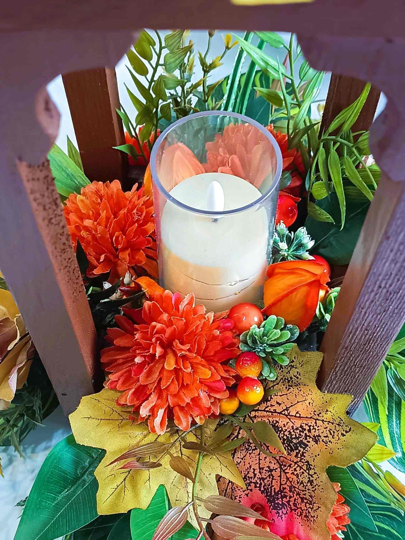 Jesienna Latarnia ze Światłem / Light-Up Autumn Lantern #LAT014 6
