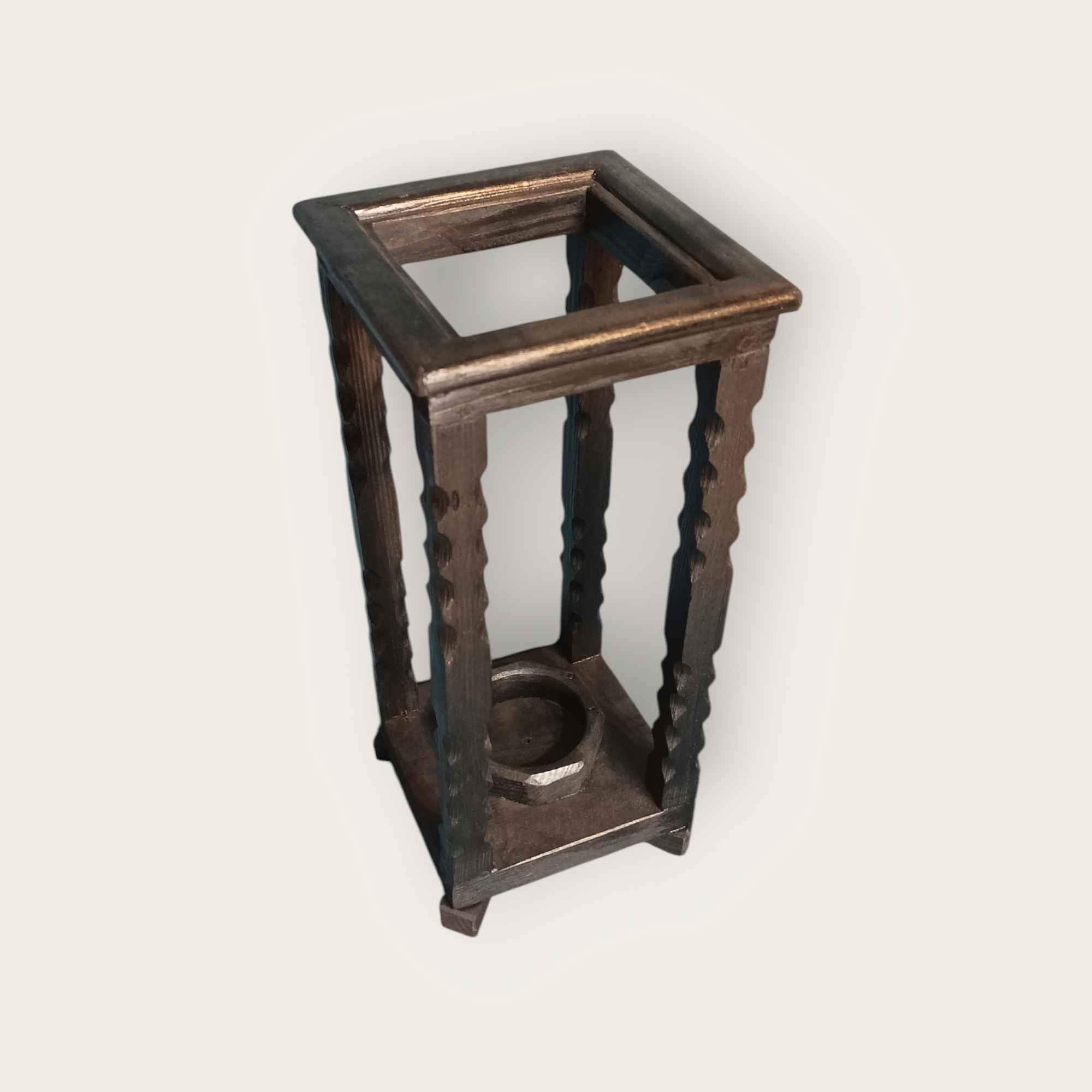 Otwarta, drewniana latarnia - czarna 4