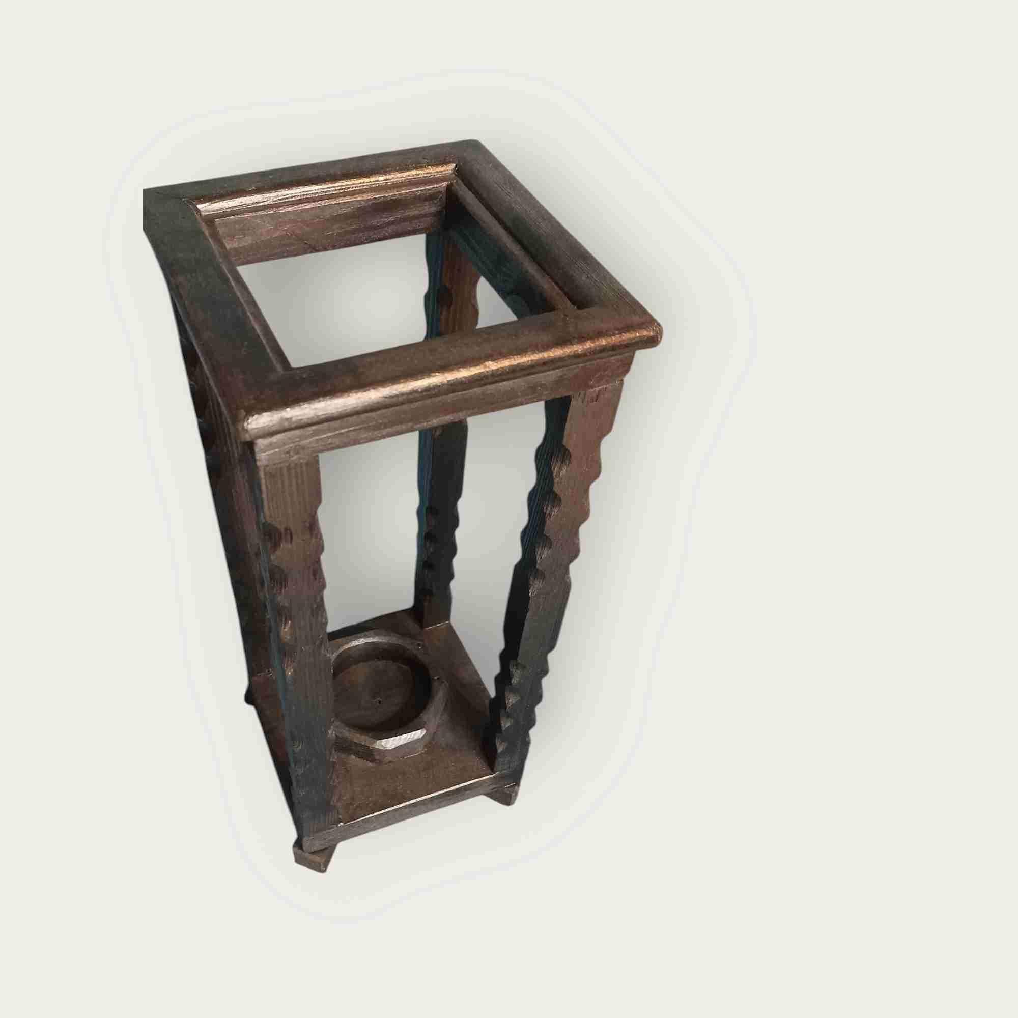 Otwarta, drewniana latarnia - czarna 2