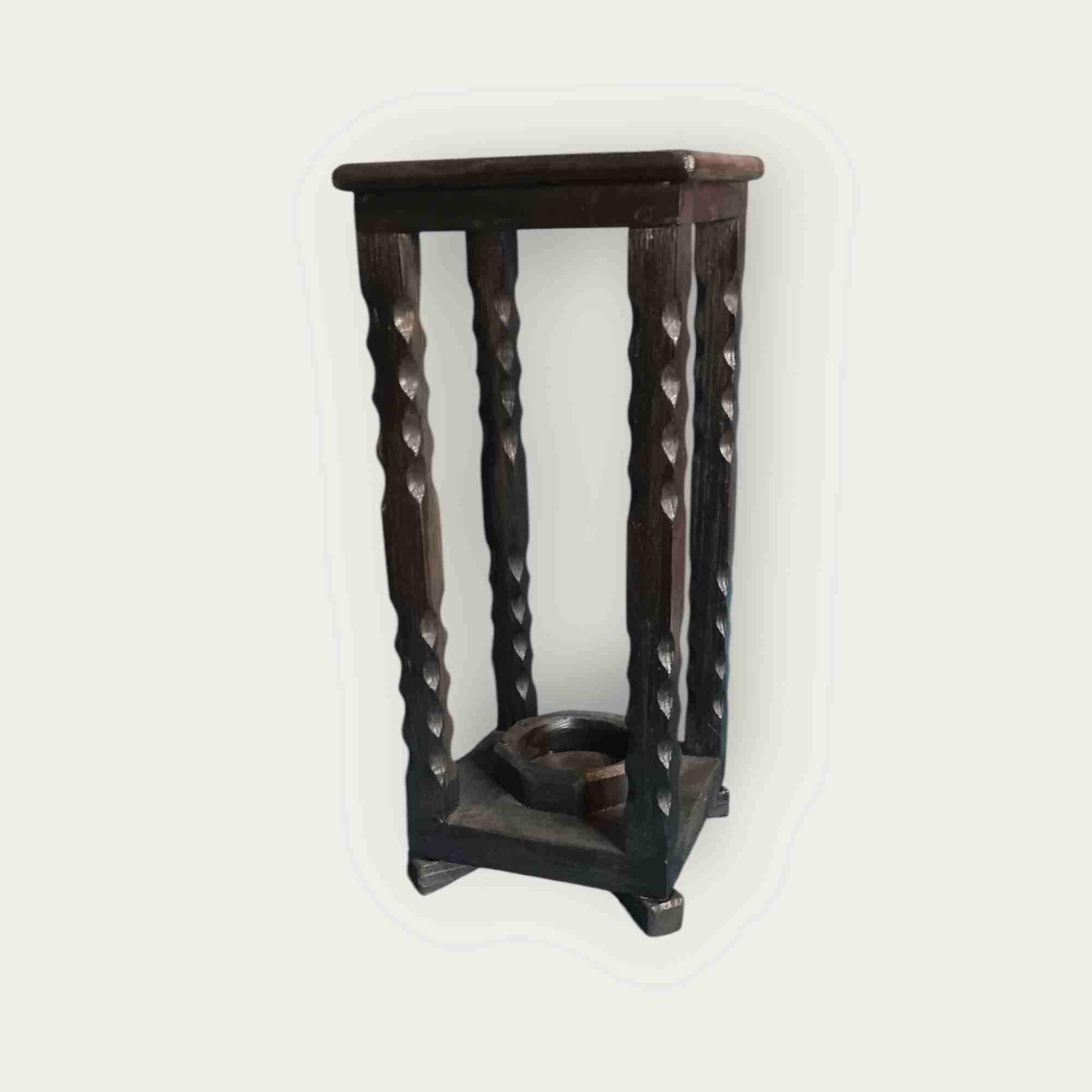 Otwarta, drewniana latarnia - czarna 3