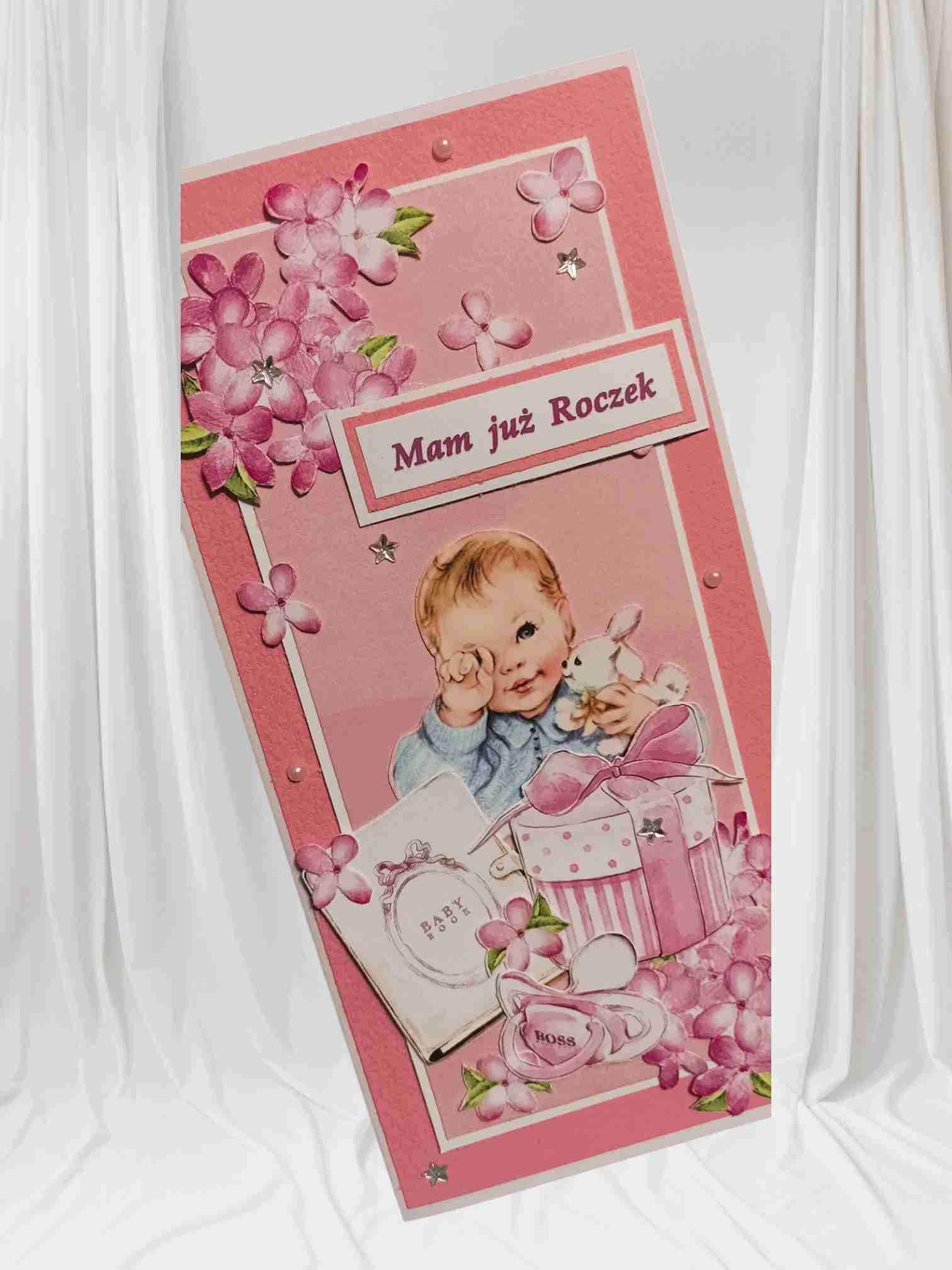 Kartka "Mam już Roczek" - dla dziewczynki 2