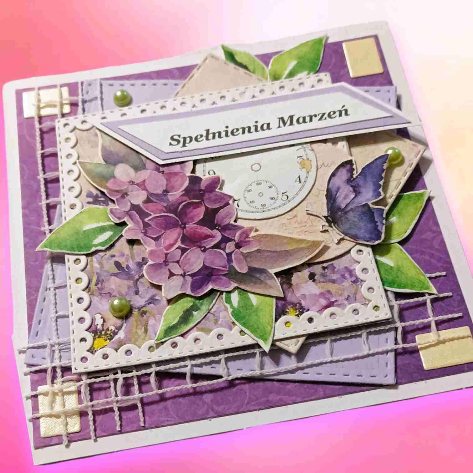 🌸✨ Ręcznie robiona kartka okolicznościowa „Spełnienia Marzeń” ✨🌸 2