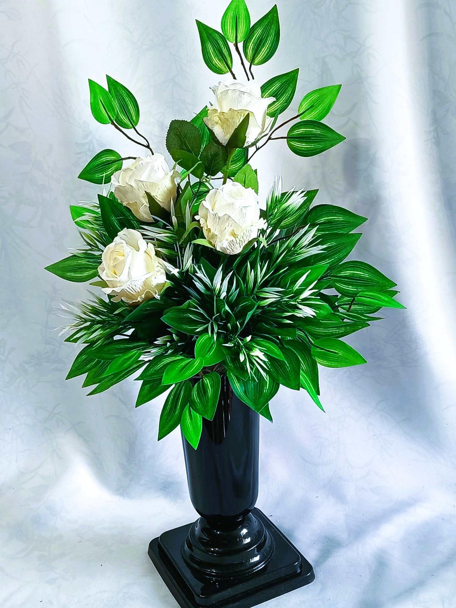 Komplet nagrobny Róże z Sercem / Complete Gravestone Arrangement: Roses with a Heart #KNG039 5